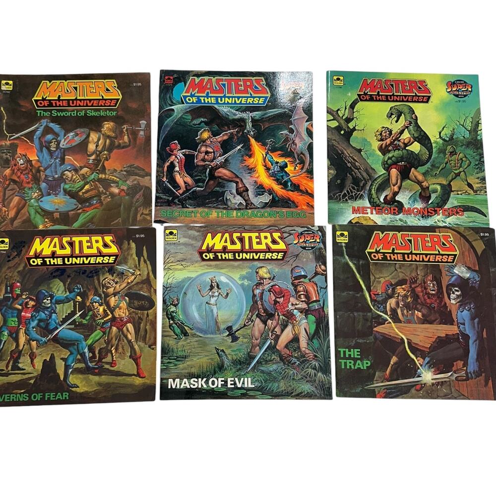 Vintage Masters of the Universe Kids Book Set 80s Lot of 6 He-Man Skeletor